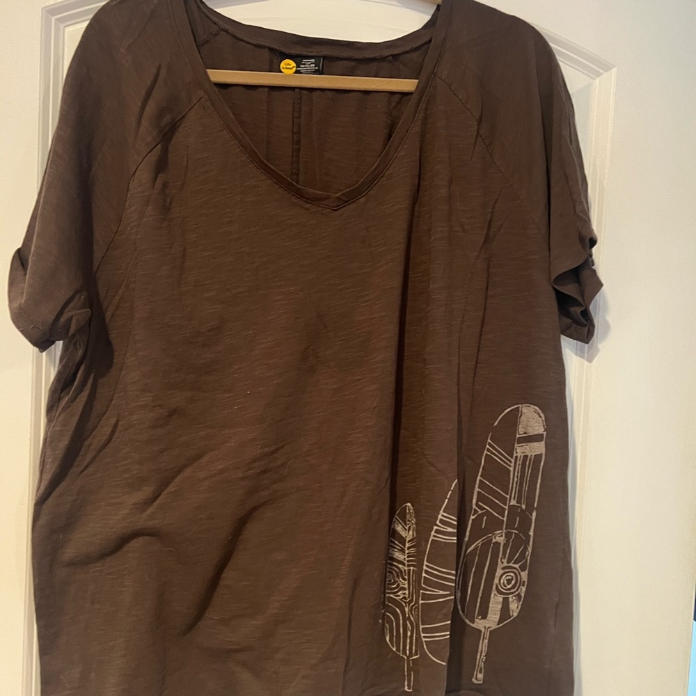 Brown life is good top loose fit in guc, xl
